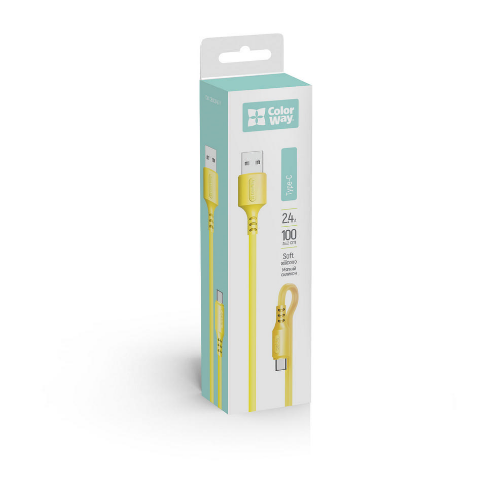 Кабель USB Type-C ColorWay CW-CBUC043-Y 2,4A 1м жовтий Житомир