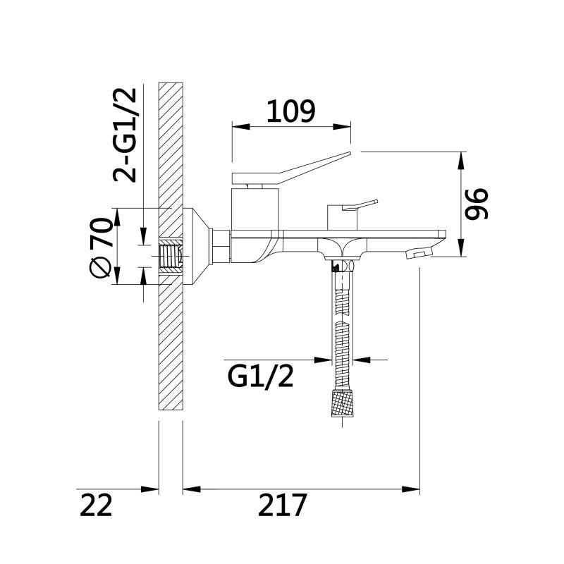 Змішувач для ванни Qtap Presto з душовим гарнітуром QTPRE259CRM45574 Chrome Київ - фото 7