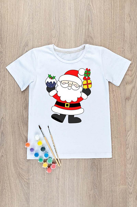 Футболка-розмальовка дитяча Санта топ 146 Київ - фото 1