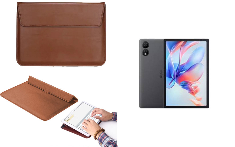 Чехол-конверт VitoCase для Blackview OSCAL Pad 80, с функцией подставки для планшета Коричневый Киев - изображение 1