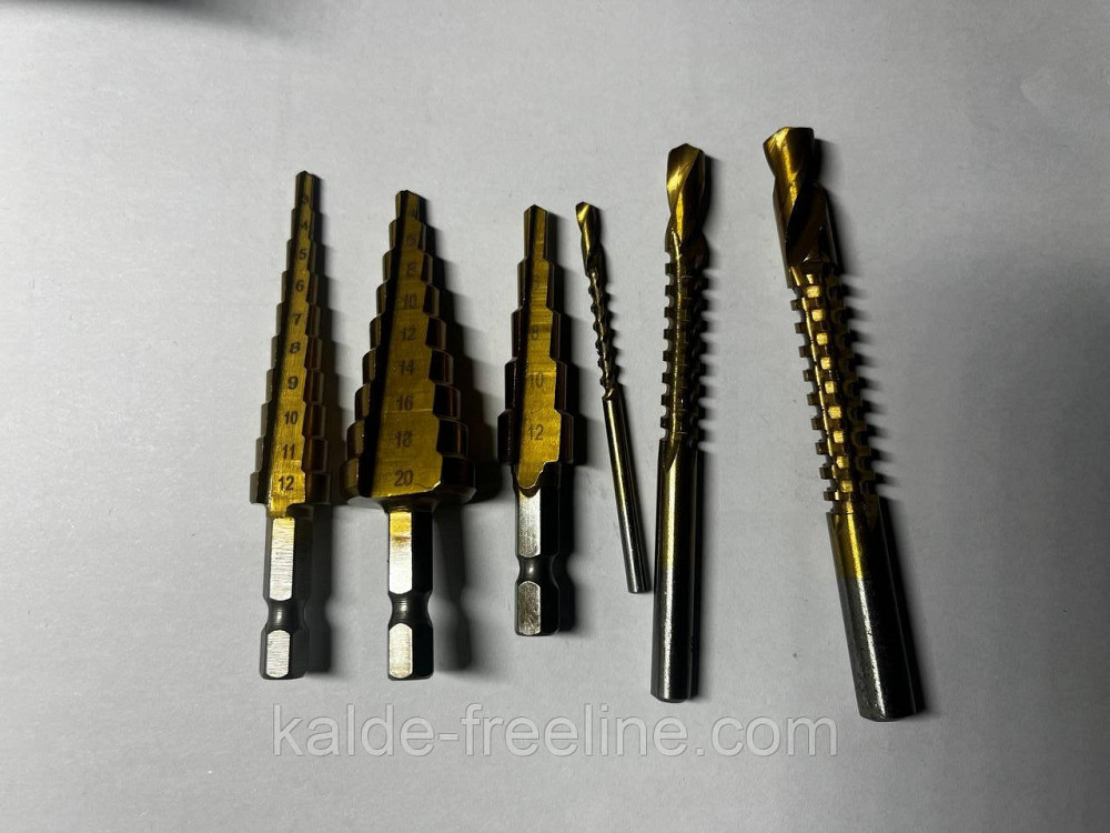 Набор ступенчатых сверл с титановым покрытием Харків - фото 4