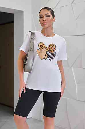 Жіноча літня футболка "Trio" оптом від виробника | Норма і батал Київ