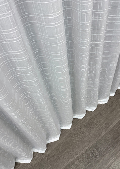 Тюль-штора VR-Textil 1149т Лен Холодный белый 300х240 см (42-1103) Киев - изображение 8