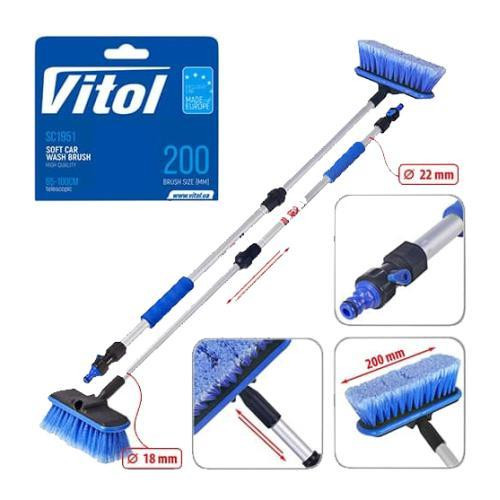 Телескопічна щітка для миття автомобілів SC1951 довжина 65-100 см Харків - фото 1