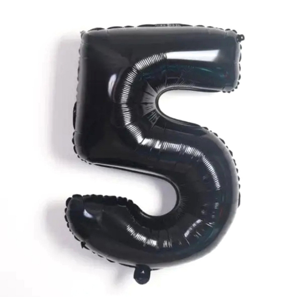 Цифра фольгированая 5 чорный 32