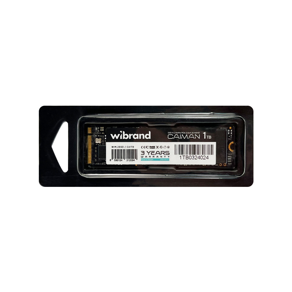 SSD диск накопитель M.2 Wibrand Caiman 1TB NVMe 2280 PCIe 3.0 3D NAND WIM.2Твердотельный накопитель Одесса - изображение 2