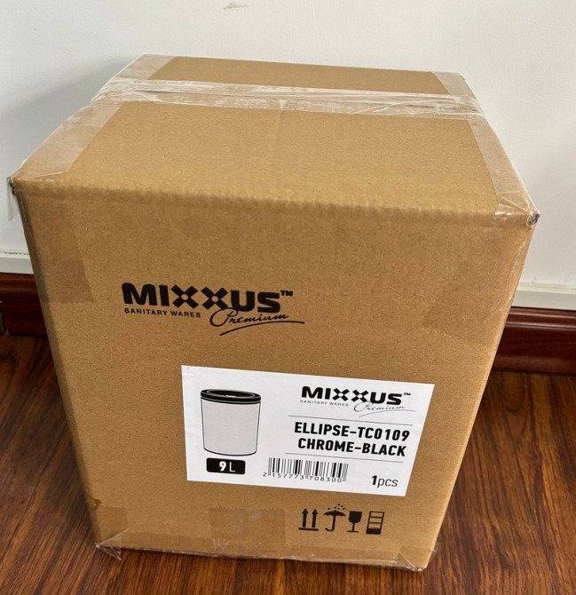 Відро для сміття сенсорне кругле Mixxus Premium Ellipse-TC0109 Chrome-Black 9л   ( MI7083 ) 38856 Харьков - изображение 8