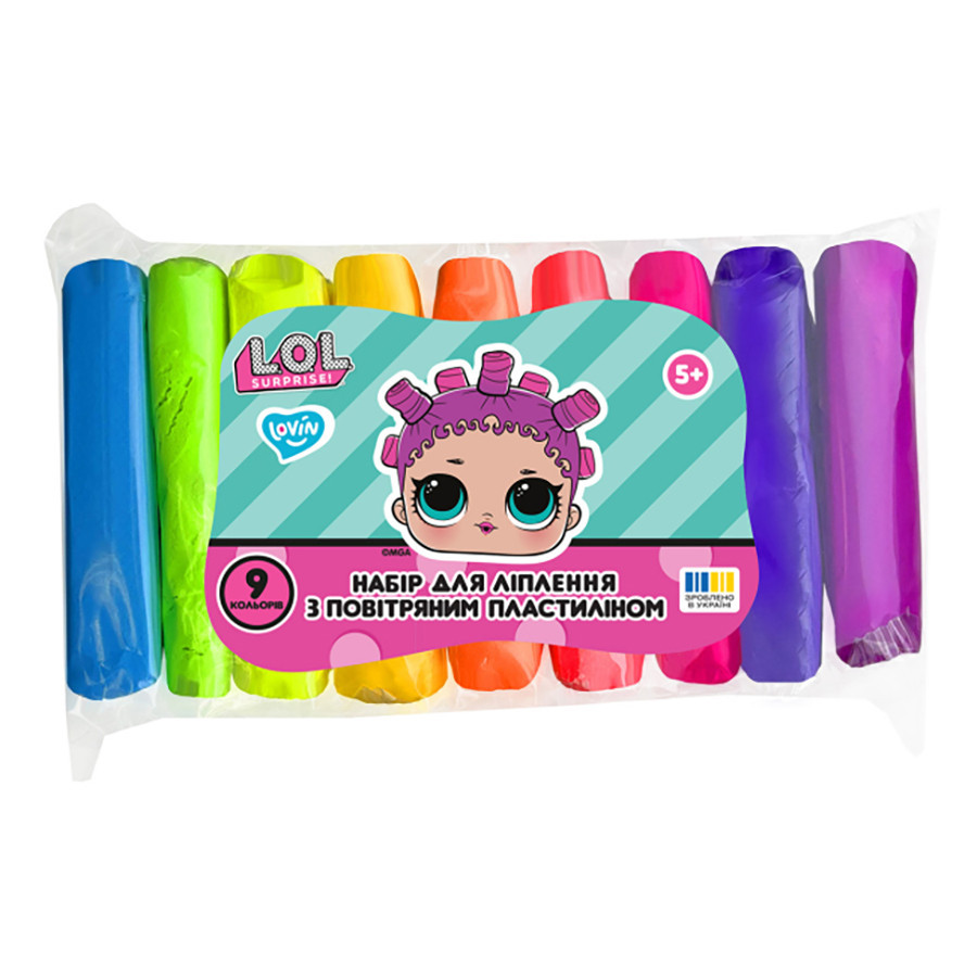 Набір для ліплення з повітряним пластиліном L.O.L. Surprise! LOL70193, 9 кольорів неон Вінниця - фото 1
