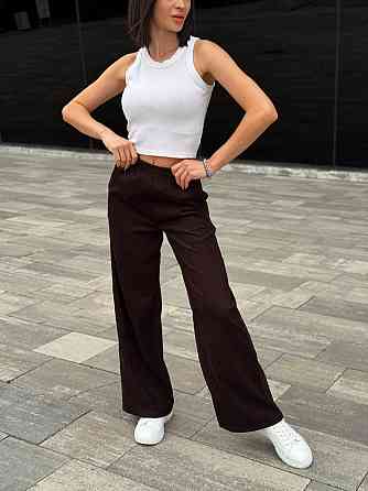 Жіночі вельветові штани палаццо "Garda" | Батал Шоколадний, 54-56 Київ