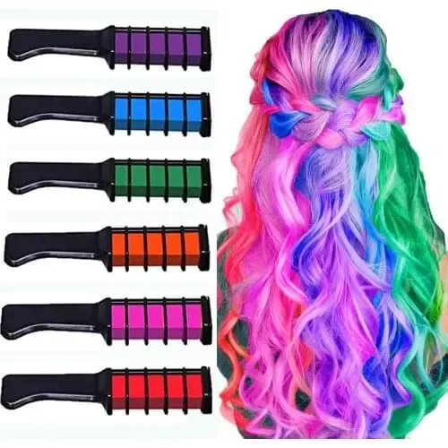 Набор мела для волос 6 шт Hair chalk Разноцветные красители расческа для детей и взрослых Коломыя - изображение 2