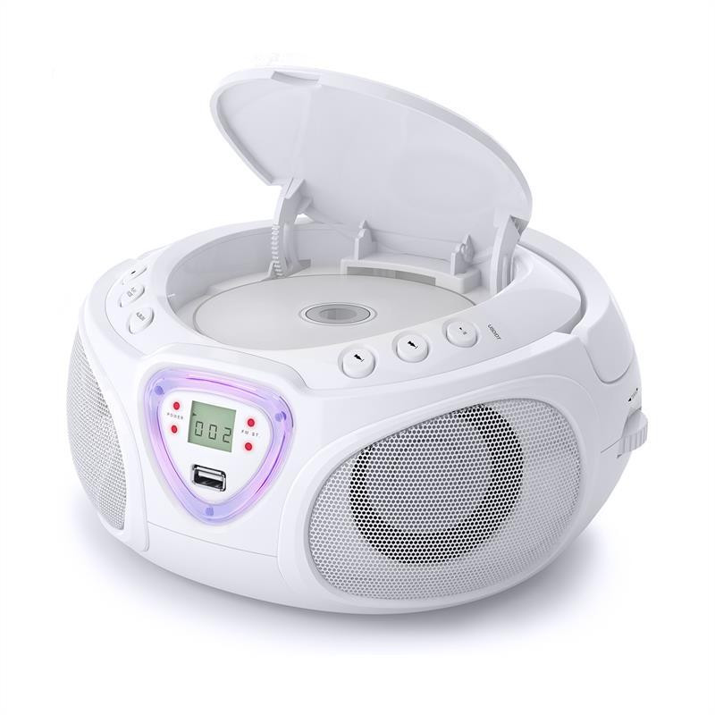 Roadie CD Boombox FM Radio Light Show CD Player Bluetooth 5.0 White (Германия, читать описание) Рівне - фото 9