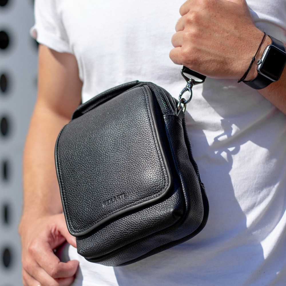 Мужская кожаная сумка-барсетка 22х18х9, мессенджер через плечо с ручкой TD-22011 Каменское - изображение 3