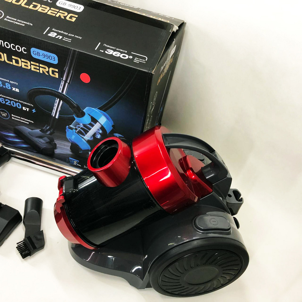 Пылесос вакуумный с контейнером для сбора пыли на 3 л GOLDBERG GB-9903 6200 Вт Мощный. Цвет: красный SD-96 Львов - изображение 5