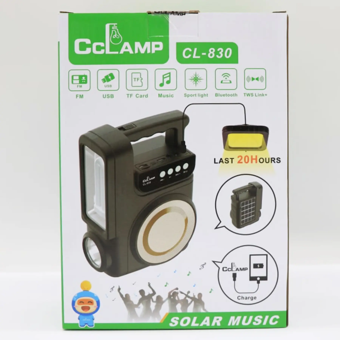Ліхтар на сонячній батареї з PowerBank і радіо 4000мАг, FM, MP3, Bluetooth CL-830 / Переносний ліхта Київ - фото 10