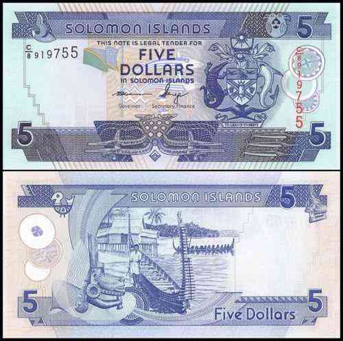 Соломоновы о-ва Solomon 5 dollars 2006 P26 UNC Полтава