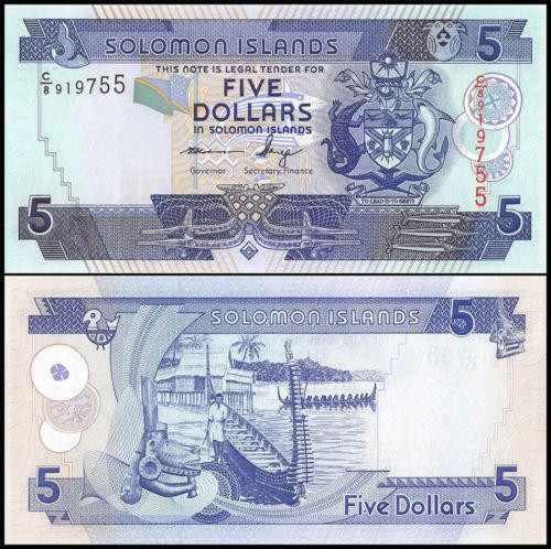 Соломоновы о-ва Solomon 5 dollars 2006 P26 UNC Полтава - изображение 1