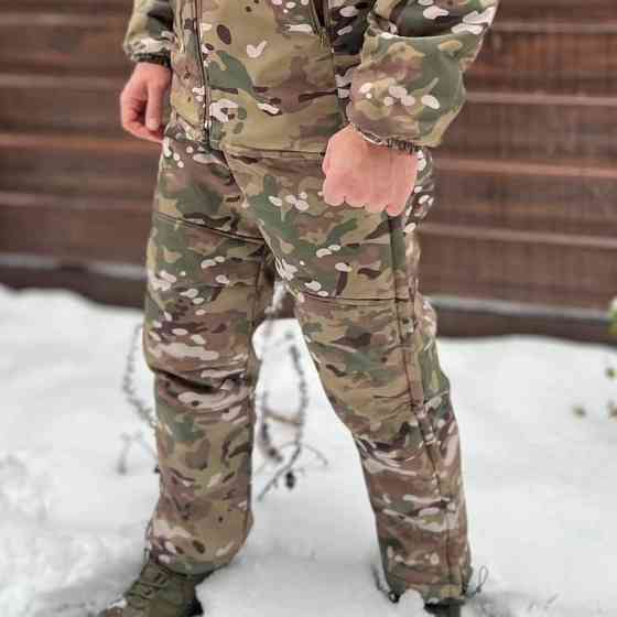 Зимние брюки Softshell тактические с мембраной на -20, Мультикам, размер XXL, брюки софтшелл зима для военных Solmir Киев
