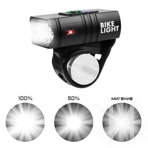 Велосипедний ліхтар на кермо BK-01Pro-T6 + індикація заряду + microUSB (4 режими) Бровари - фото 3