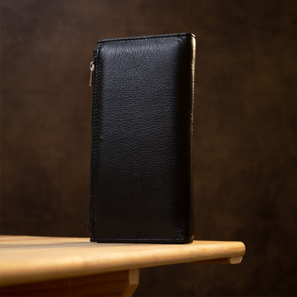 Практичный женский кожаный кошелек ST Leather 19378 Черный Киев - изображение 9