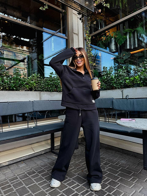 Женский стильный теплый повседневный костюм двойка на флисе Одесса - изображение 1