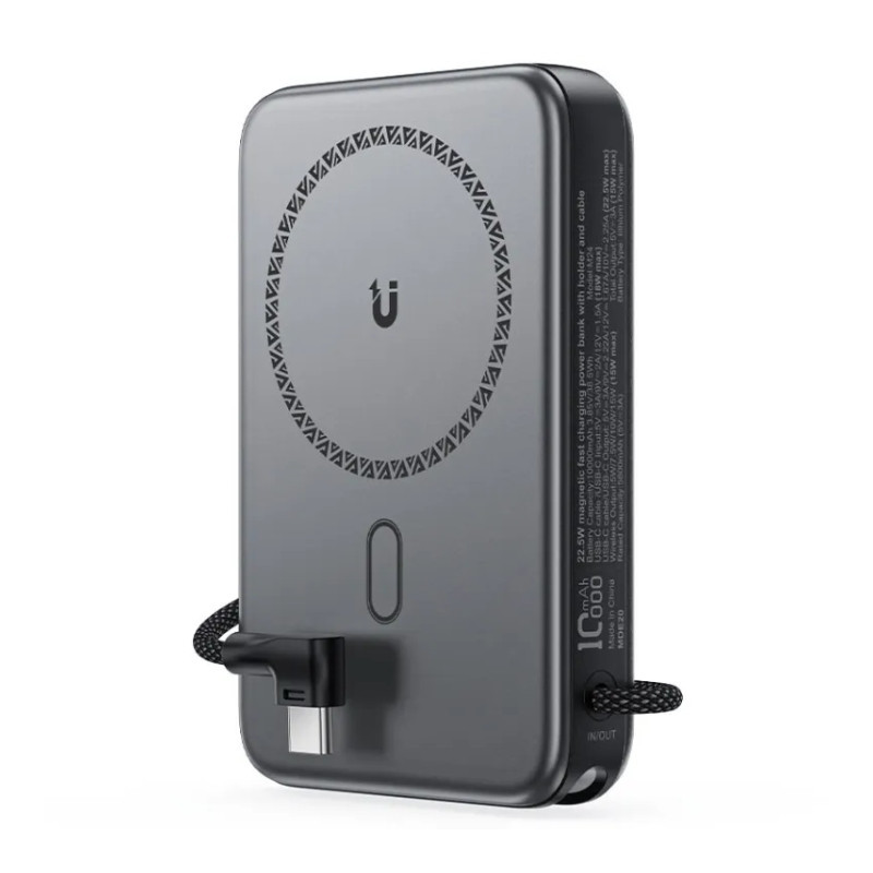 Павербанк 10000 mAh ACEFAST M24-10000 22.5W быстрая зарядка магнитный встроенный кабель подставка power bank повербанк Одесса - изображение 1