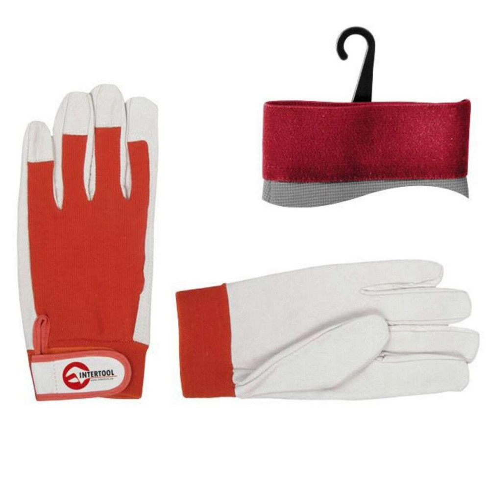 Перчатка комбинированная из кожи и ткани 10 эластичный манжет на липучке Мукачево - изображение 1