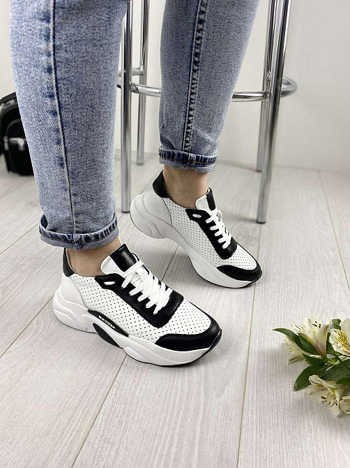 EMELI Кросівки жіночі EMELI 913/4 ST біло/чорні (весна-осінь, шкіра натуральна) (3290) 36р.37р. Коломыя - изображение 5