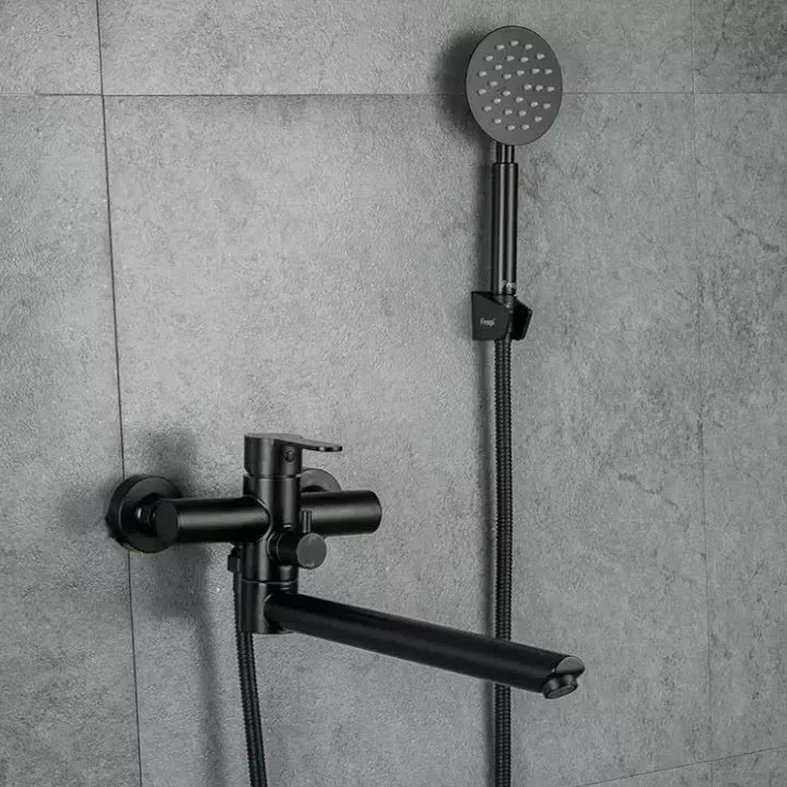 Смеситель для ванны с душевым гарнитуром Frap H801 F22801-6 черный Киев - изображение 2