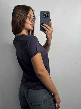 Базова футболка жіноча однотонна Темно-синій XXL Харків