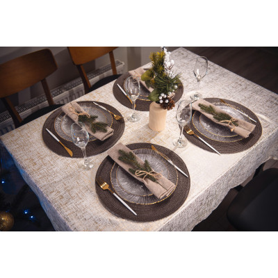 Скатертина Ardesto Shine 100% поліестер, золотавий 140х180 см (ART08SG) Вінниця - фото 7