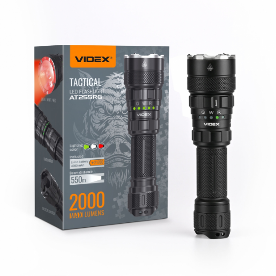 Ліхтарик LED тактичний 2000Lm 5000К VLF-AT255RG Videx Житомир