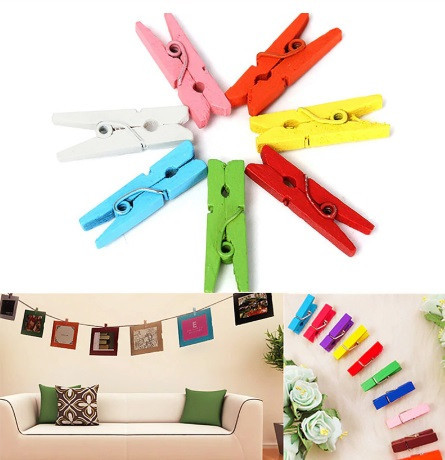 Маленькие прищепки декоративные 50 штук 3 см разноцветный Киев - изображение 2