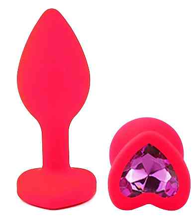 Силиконовая анальная пробка EGZO - Silicone Pink Heart Plug Rose, size S Sex Aura Киев