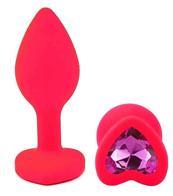 Силиконовая анальная пробка EGZO - Silicone Pink Heart Plug Rose, size S Sex Aura Киев - изображение 2
