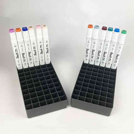 Подставка для маркеров органайзер для канцелярских принадлежностей на 120 ячеек Черная Каменец-Подольский