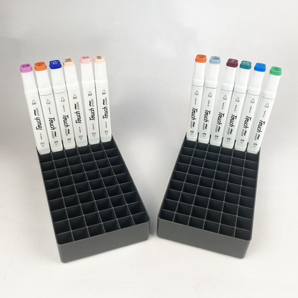 Подставка для маркеров органайзер для канцелярских принадлежностей на 120 ячеек Черная Каменец-Подольский - изображение 1