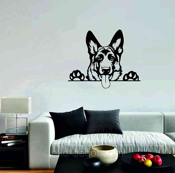 Декоративне настінне Панно «Вівчарка», Декор на стіну 70*56 см, Чорний Київ