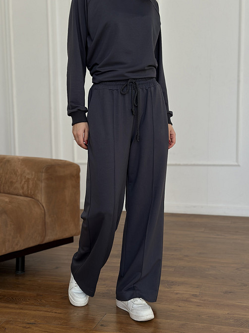 Жіночий спортивний костюм із широкими штанами Сірий XS/S Харків - фото 6