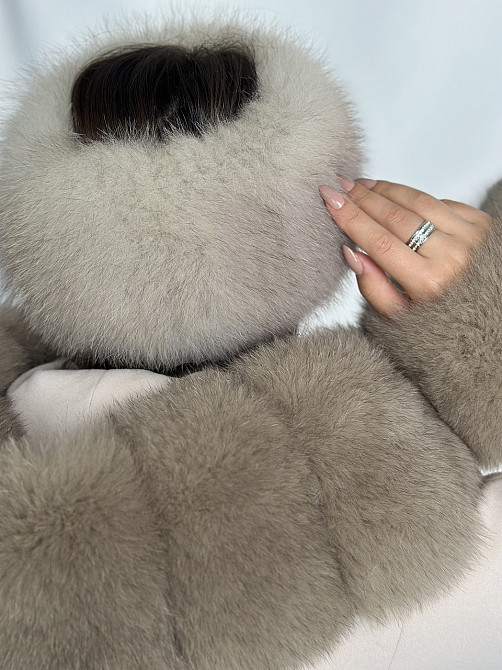 Хутряна пов'язка на голову жіноча з песця Світло-Бежевий Харків - фото 9