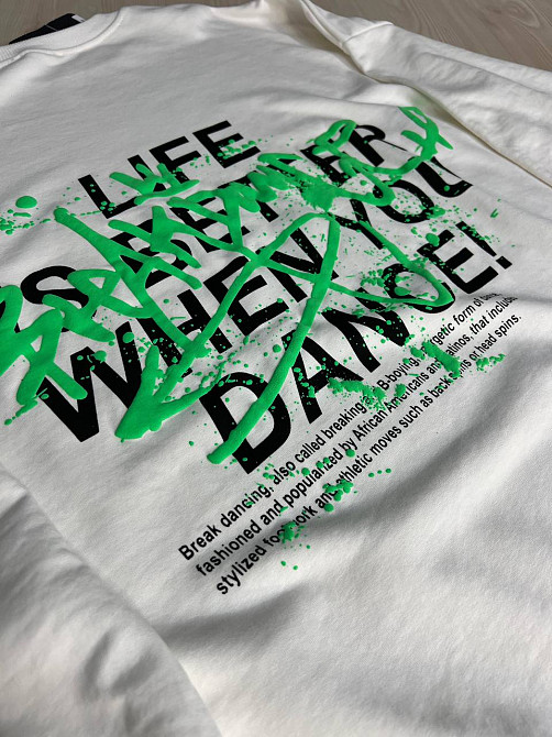 Свитшот женский LSK 5258 длинный оверсайз с рисунком на спине белый, белый, XL Киев - изображение 18