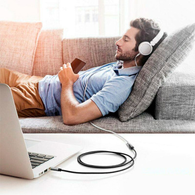 Кабель мультимедийный 3.5mm M to 3.5mm F 1.5m AV118 gray Ugreen (10593) Винница - изображение 7