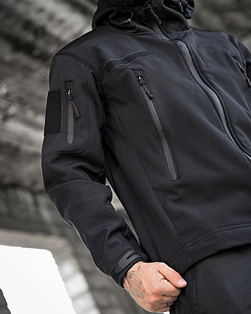 Тактическая куртка softshell masad черная Киев - изображение 7