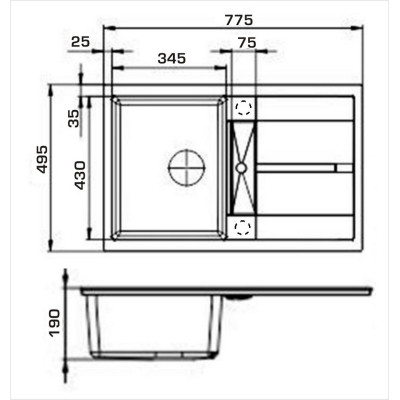 Мийка кухонна GRANADO комплект VALENCIA black shine_чаша праворуч (ksg0701R) Вінниця - фото 5