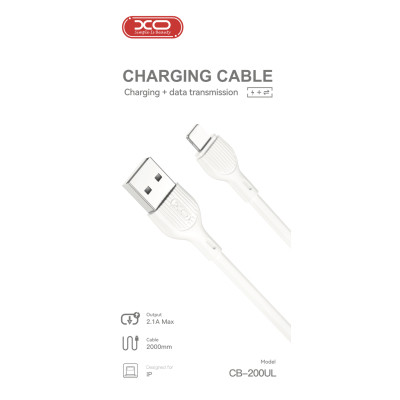 Дата кабель USB 2.0 AM to Lightning 2.0m 2.1A white XO (CB-200UL) Винница - изображение 2