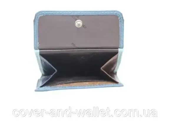Маленький квадратный женский кожаный кошелек голубого цвета ST Leather Киев - изображение 7