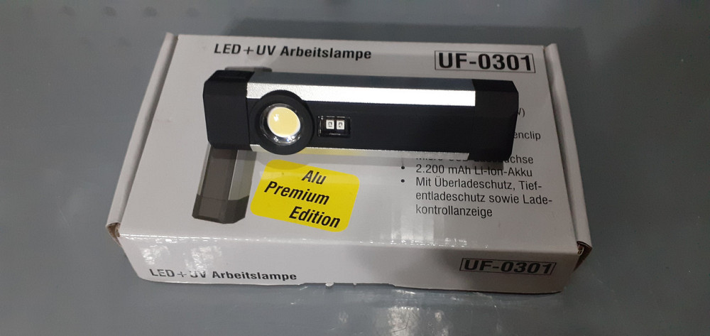Фонарь светодиодный с ультрафиолетовой подсветкой для СТО автосервиса гаража дома с магнитом UF-0301 Чернигов - изображение 4