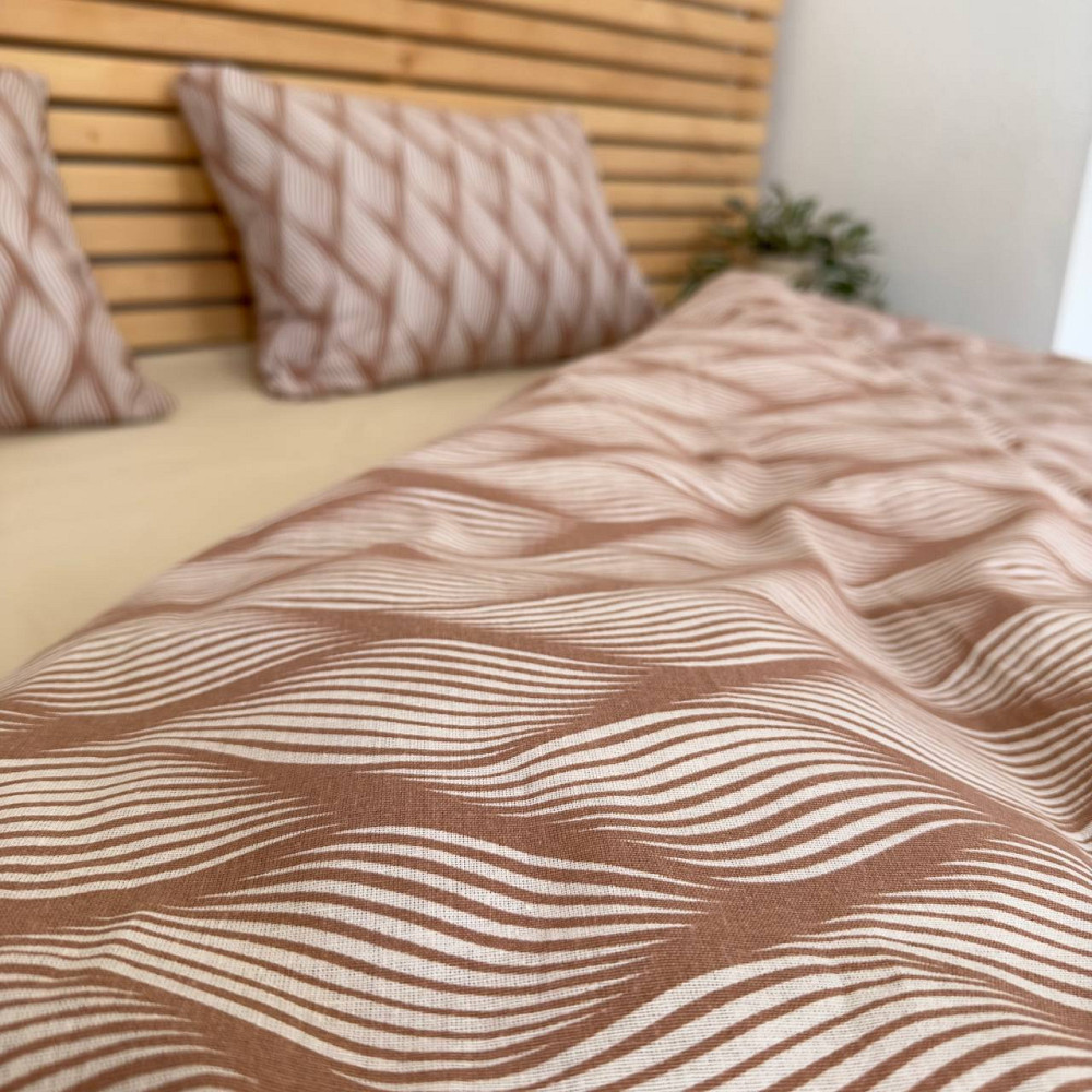 Постельное белье бязь Евро Орнамент 100% хлопок YouStar (Бежевый) Сумы - изображение 3