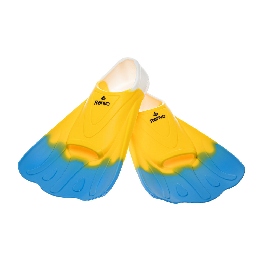 Короткі ласти для тренування в басейні Renvo Criz із закритою п'ятою Жовтий Блакитний 30-32 (SF120-84 30-32) Киев - изображение 2