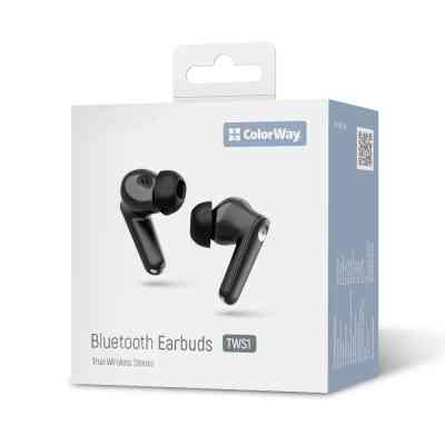 Навушники ColorWay Slim TWS-1 Earbuds Long Life Black (CW-TWS1BK1) Вінниця