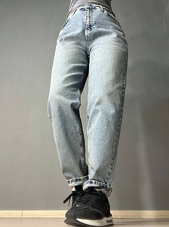 Джинси жіночі SESSANTA 16483 МОМ jeans relax стрейчеві комфорт великі розміри блакитні, блакитний, З Одеса - фото 1